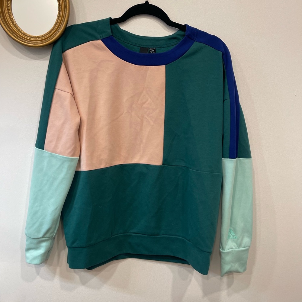 L Adidas color block sweatshirt